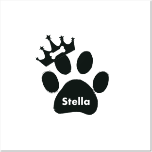 Stella name made of hand drawn paw prints Posters and Art